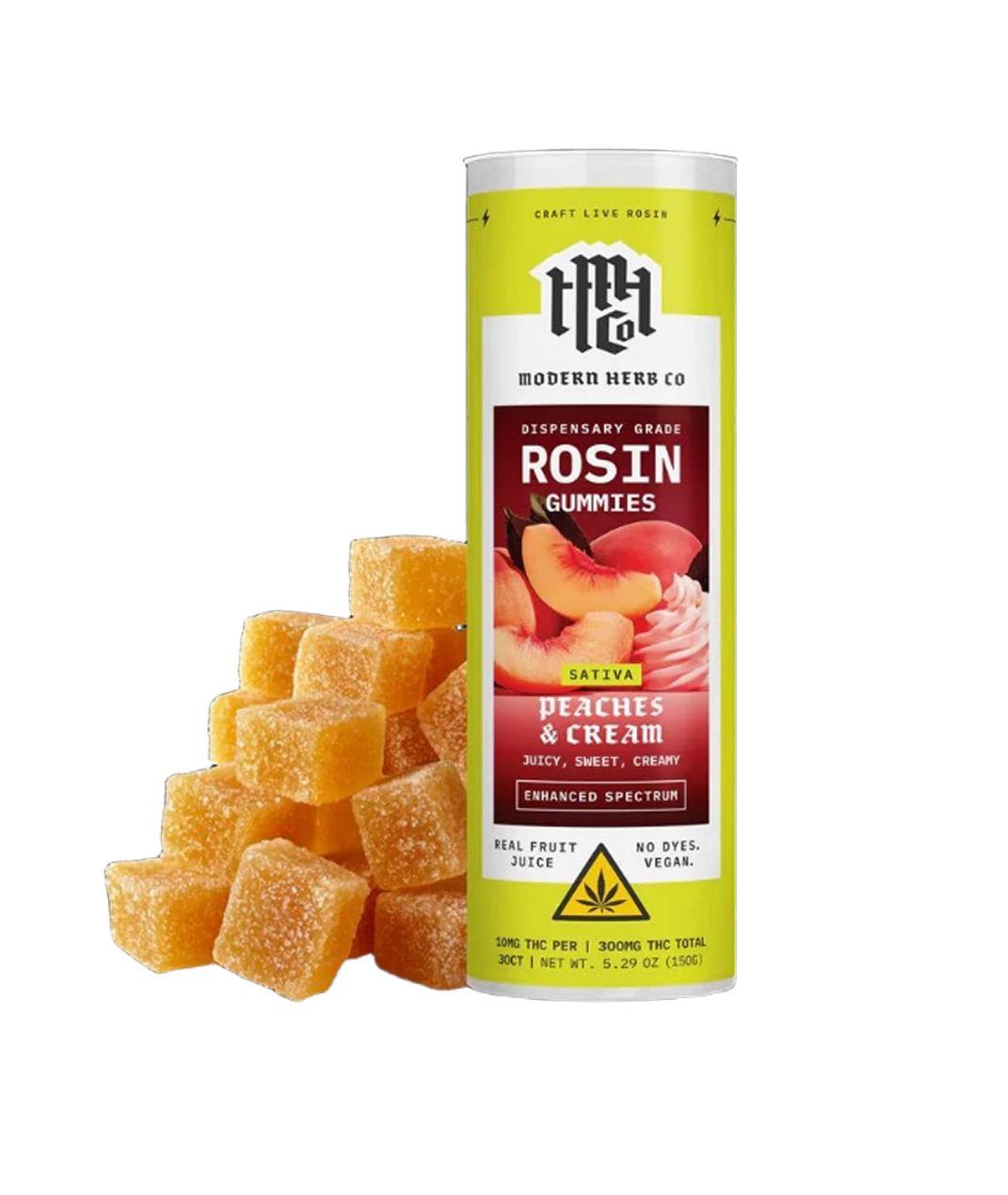 Modern Herb Co. Delta-9 Live Rosin Gummies – Peaches & Cream (Sativa)